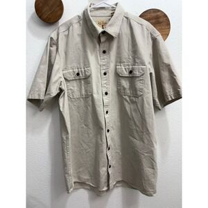 Red Head Brand Co. Short Sleeve Beige‎ Cotton Men's Button Up Size XLT